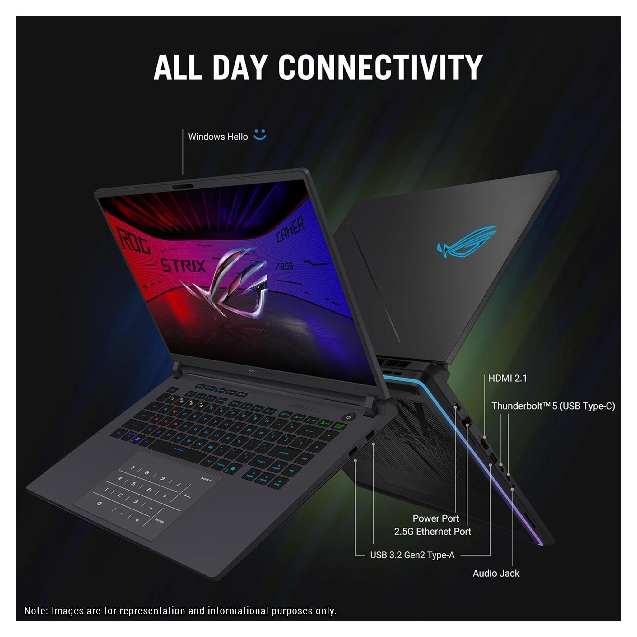 ASUS ROG Strix G16 Gaming Laptop – Ultra 9 275HX, RTX 5080, 16" 2.5K 240Hz (Used - Good) - Hubitx