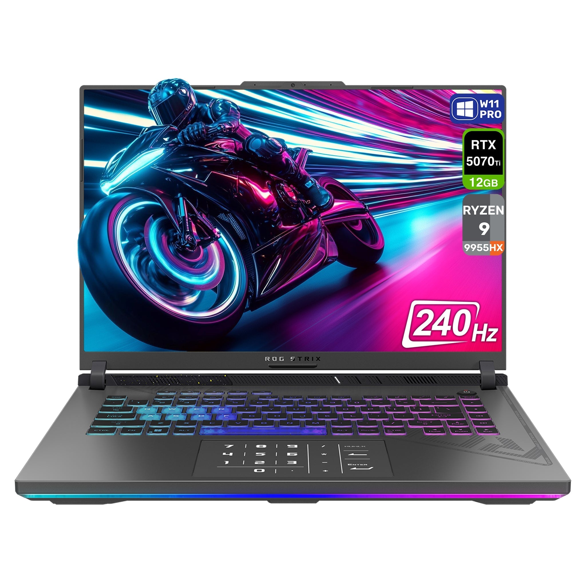 ASUS ROG Strix G16 – Ryzen 9 9955HX, RTX 5070Ti, 16" 2.5K 240Hz, (Used - Like New) - Hubitx