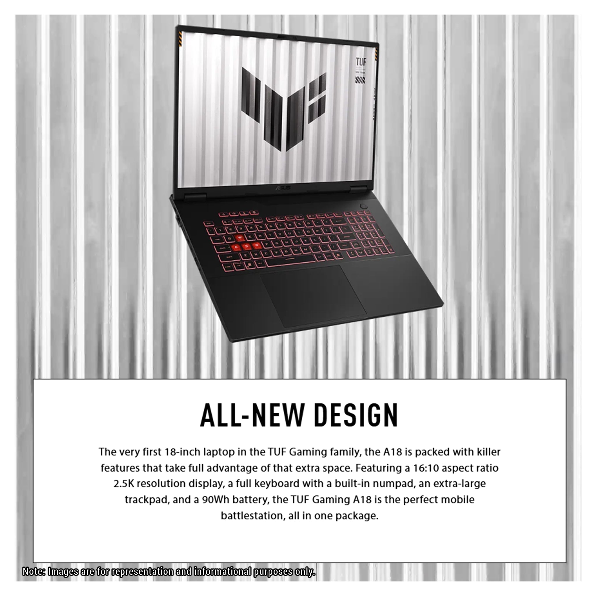 ASUS TUF A18 Gaming Laptop – Ryzen 7 260, RTX 5070, 18" 2.5K 240Hz, (Used - Like New) - Hubitx