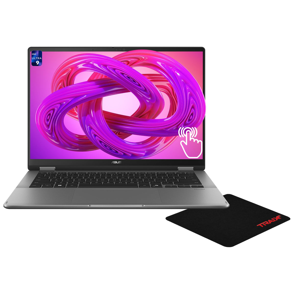 Asus Vivobook 14 Flip Laptop, Ultra 9-386, 14" (1920x1200) Touchscreen, Graphics, Backlit Keyboard, W11 Home, + Traix MousePad - Hubitx