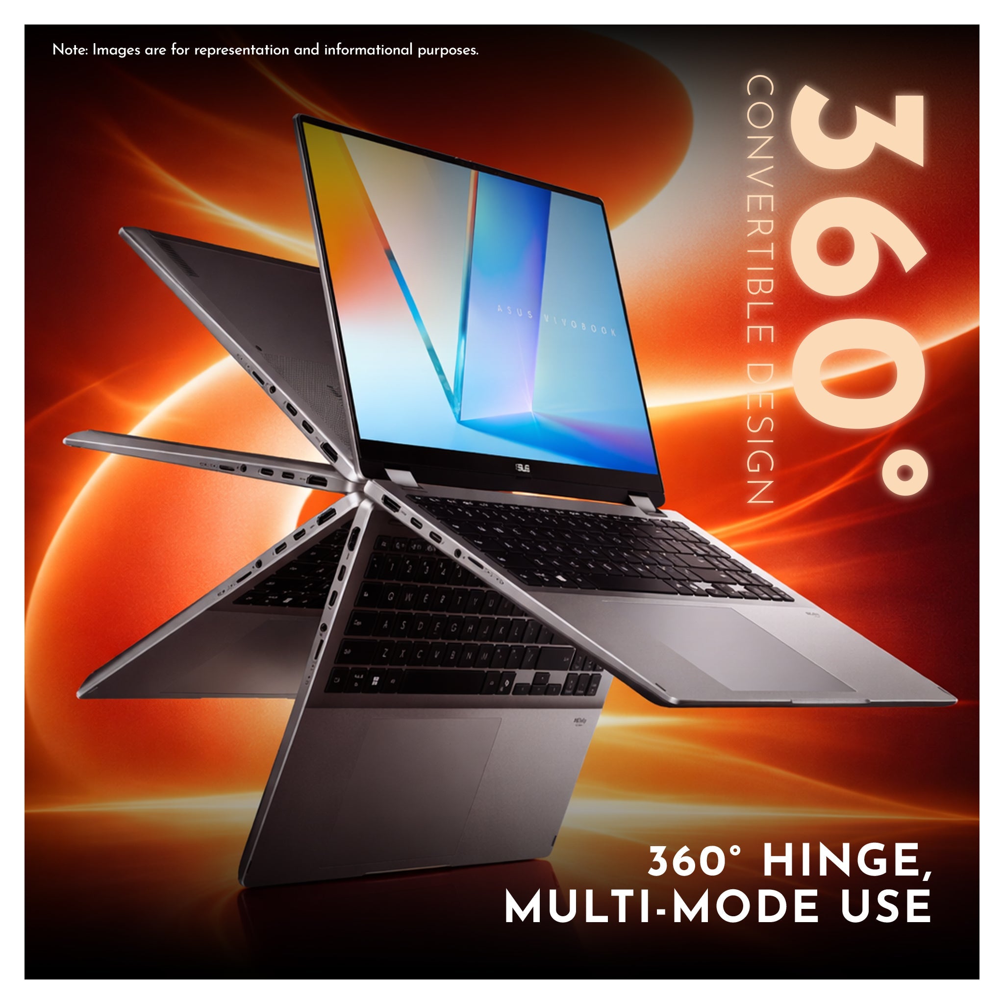 Asus Vivobook 16 Flip Copilot+ Laptop, Ultra 7 - 258V, 16" WQXGA+ Touch, +Traix MousePad - Hubitx