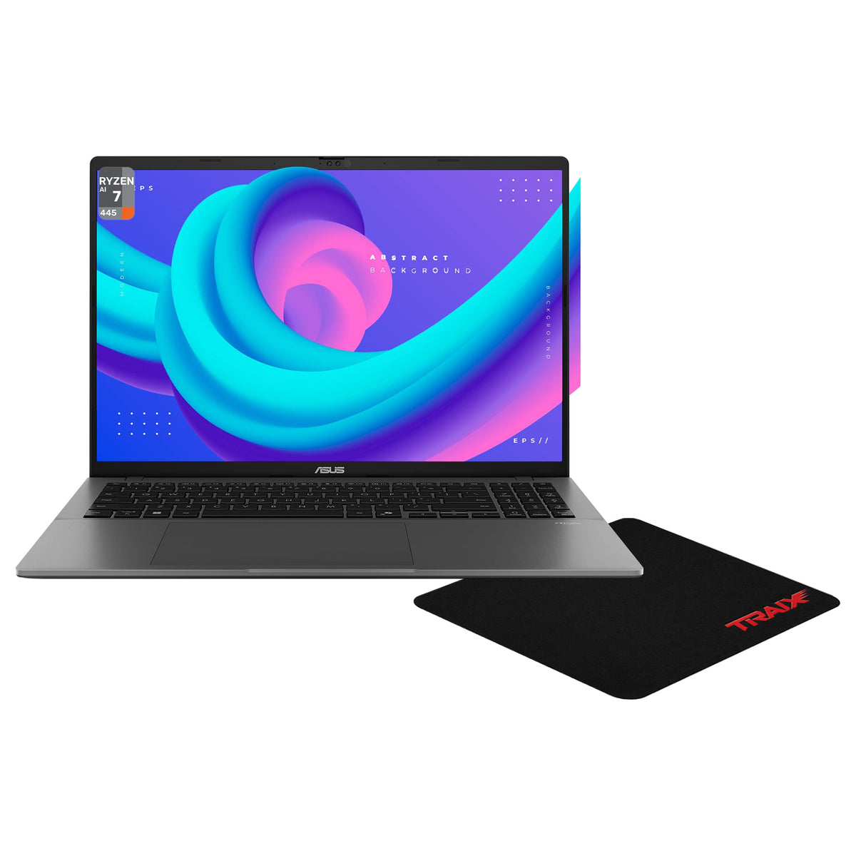 Asus Vivobook S16 Copilot+ Laptop, Ryzen AI 7-445, 16" WUXGA (1920x1200), Radeon Graphics, W11 Home, + Traix MousePad - Hubitx