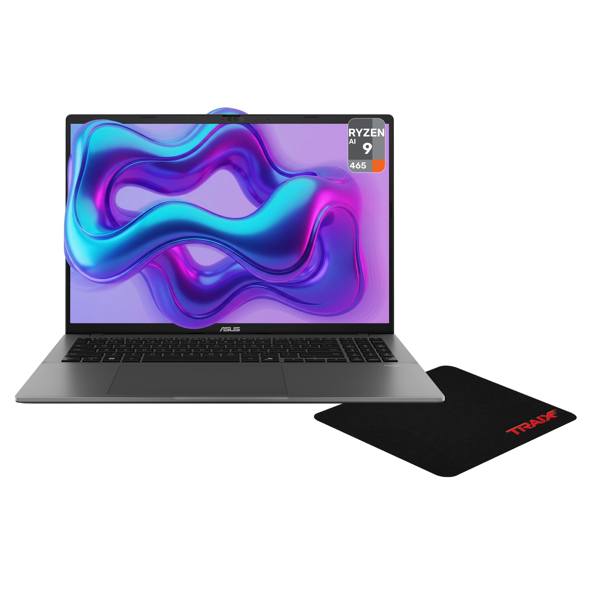 Asus VivoBook S16 Copilot+ Laptop, Ryzen AI 9-465, 16" Matte Gray+Traix MousePad - Hubitx
