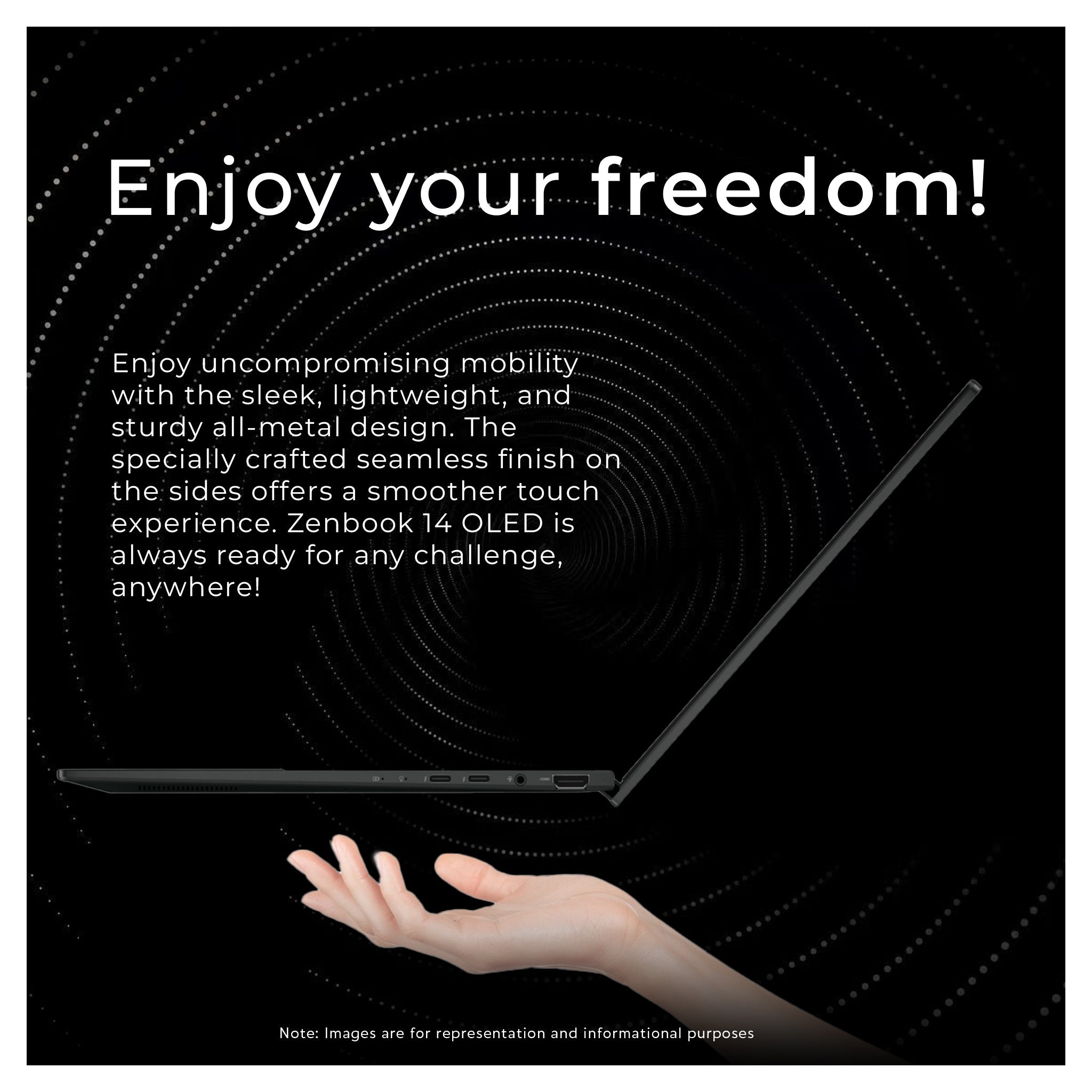 Asus Zenbook 14 Laptop, Ultra 9 - 285H, 14" FHD+ OLED Touchscreen + Traix MousePad - Hubitx