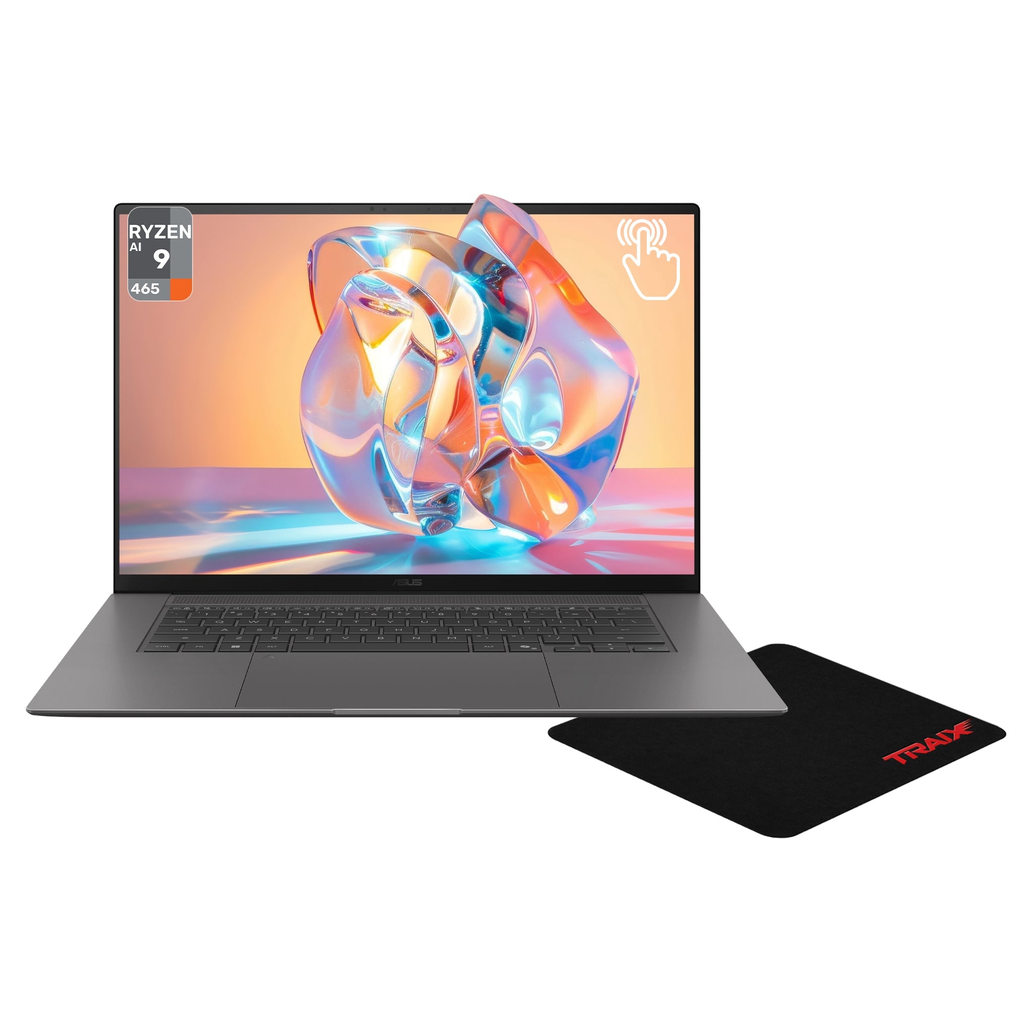 Asus Zenbook S16 Copilot+ Laptop, Ryzen AI 9-465, 16" 3K Touchscreen+Traix MousePad - Hubitx