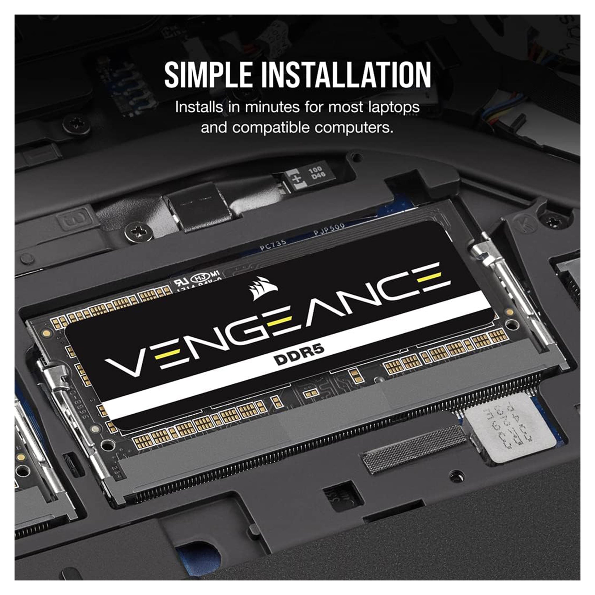 CORSAIR Vengeance SODIMM DDR5 RAM 96GB (2x48GB) 5600MHz (CMSX96GX5M2A5600C48) - Hubitx
