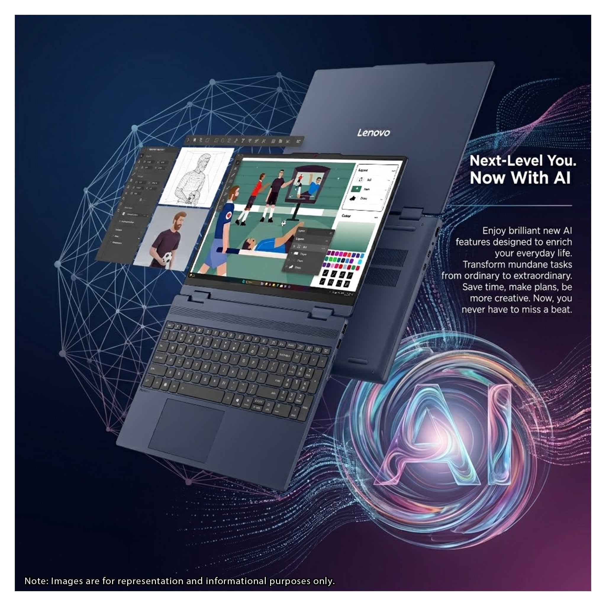 Lenovo IdeaPad 5 2-in-1 Laptop, Ultra 5-322, 15.3" WUXGA Touchscreen, Pen + Traix MousePad - Hubitx