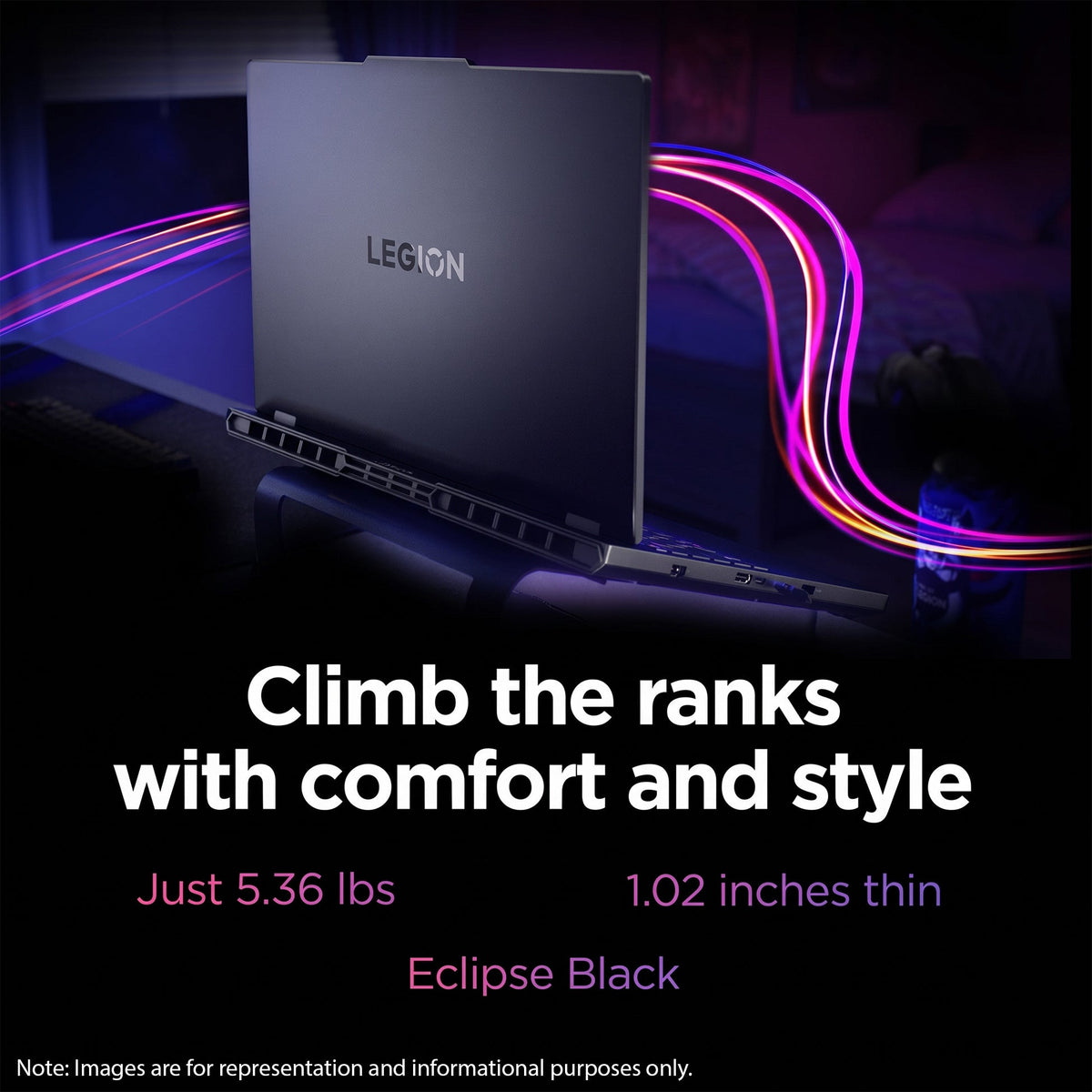 Lenovo Legion 5i Gaming Laptop, Ultra 7-251HX, 15.3" G-Force RTX 5060, W11 Home, Eclipse Black+Traix MousePad - Hubitx