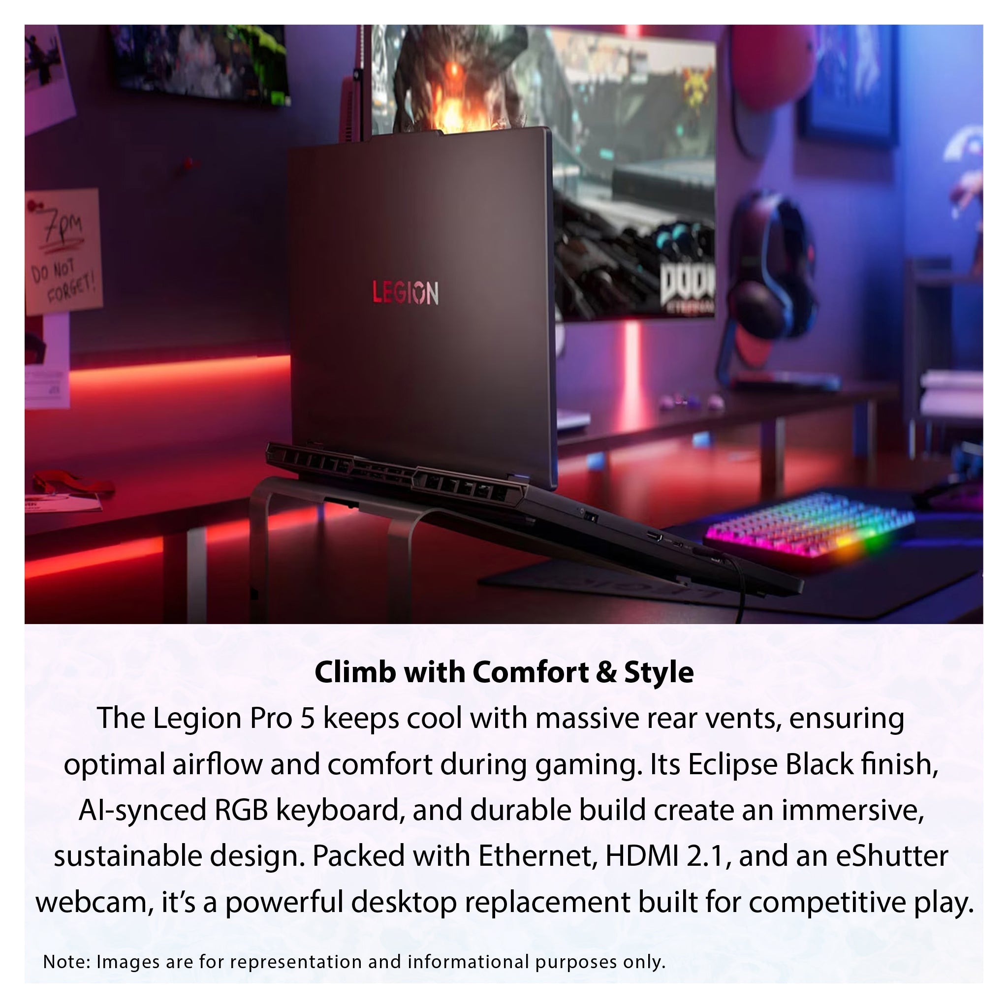 Lenovo Legion Pro 5 Gaming Laptop, Ryzen 9-9955HX, 16" WQXGA 165Hz, RTX 5070 + Traix MousePad - Hubitx