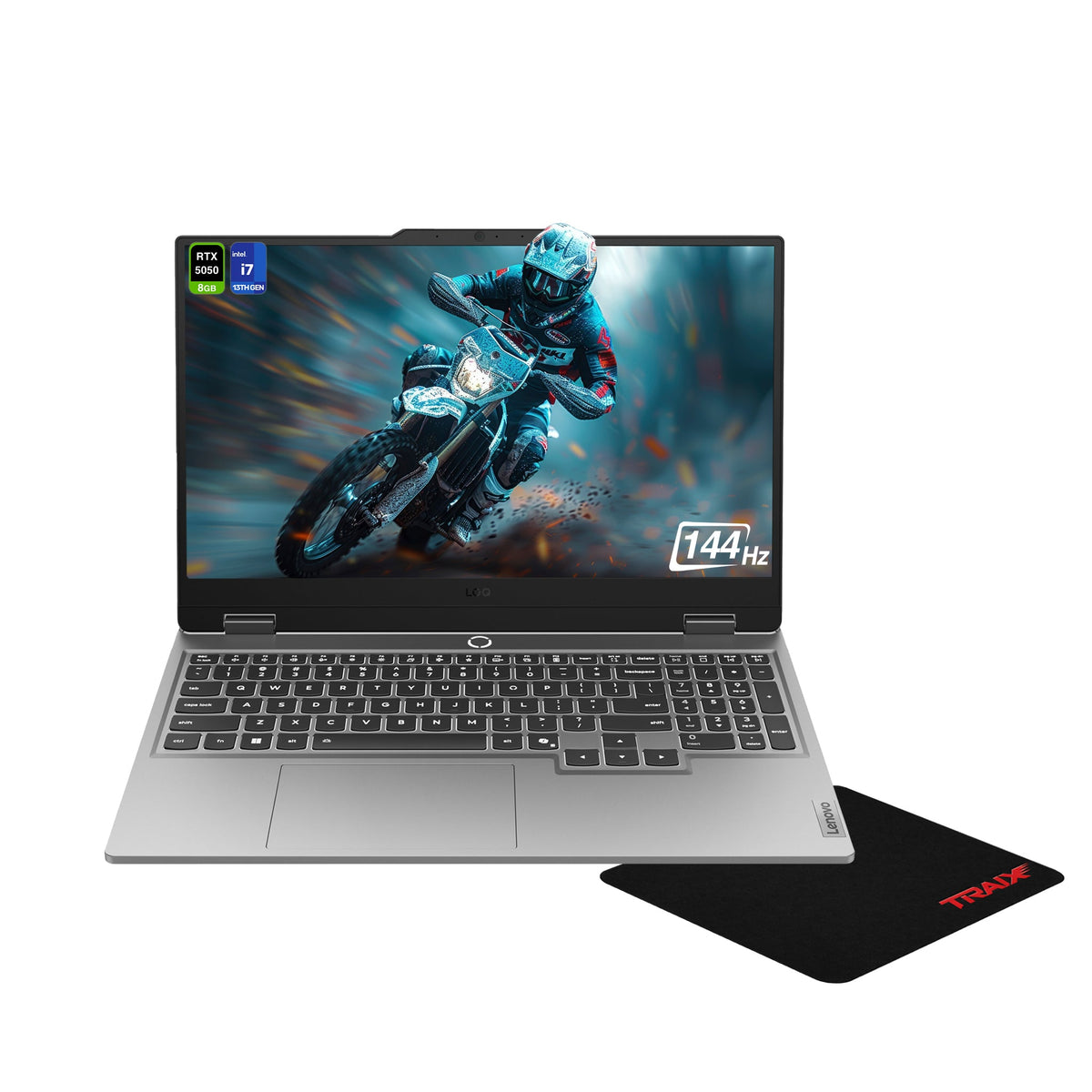 Lenovo LOQ Gaming Laptop, Intel i7-13650HX, 15.6" FHD (1920x1080), RTX 5050, White Backlit Keyboard, W11 Home, + Traix MousePad - Hubitx