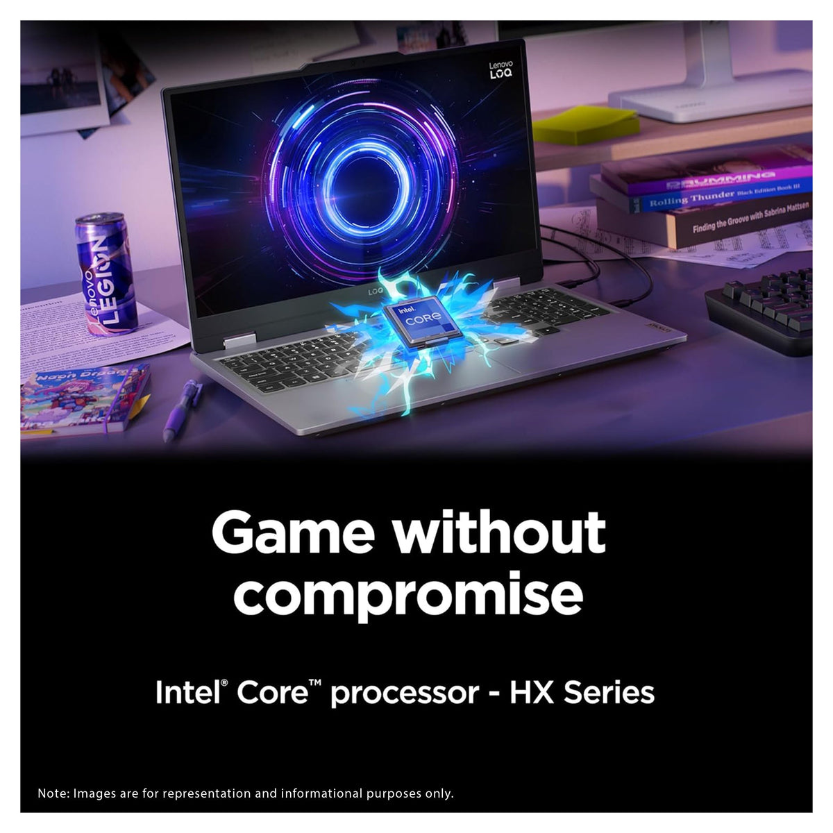 Lenovo LOQ Gaming Laptop, Intel i7-13650HX, 15.6" FHD (1920x1080), RTX 5050, White Backlit Keyboard, W11 Home, + Traix MousePad - Hubitx