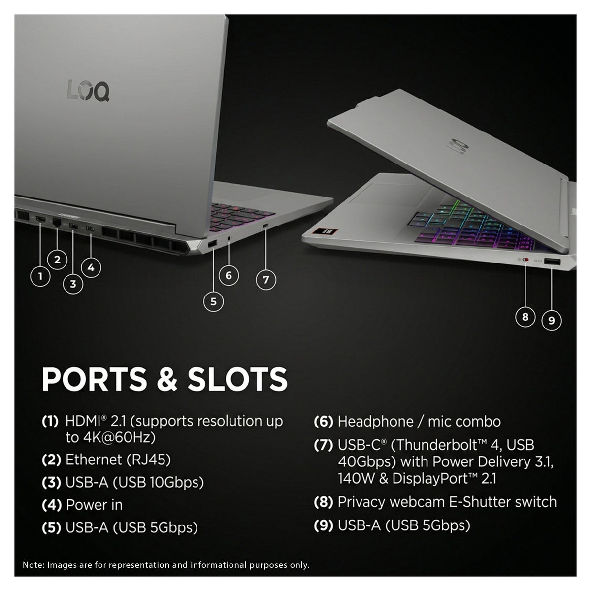 Lenovo LOQ Gaming Laptop, Ryzen 7-250, 15.3" WUXGA (1920x1200), Nvidia G-Force RTX 5060, W11 Home, + Traix MousePad - Hubitx