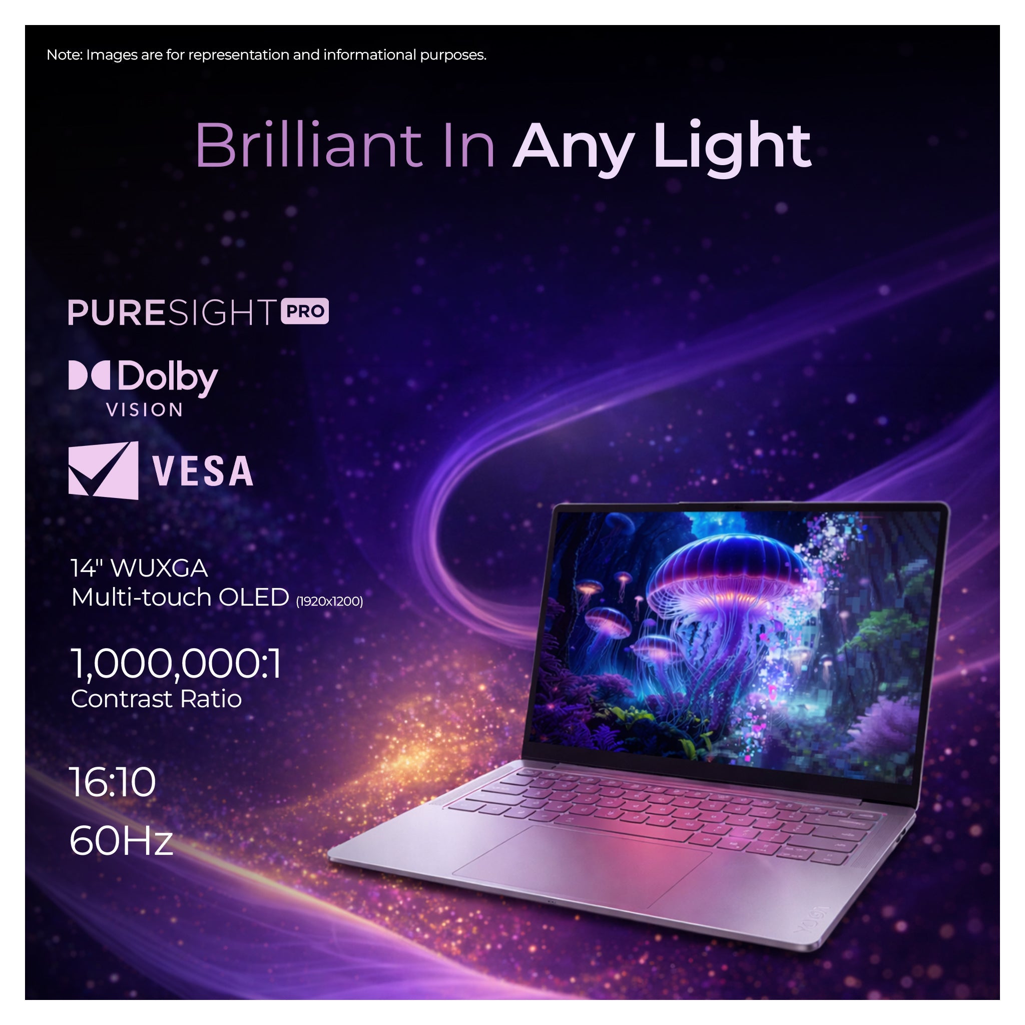 Lenovo Slim 7i Aura Edition Laptop, Ultra 7 - 256V, 14" WUXGA Touch, Grey+Traix Mousepad - Hubitx