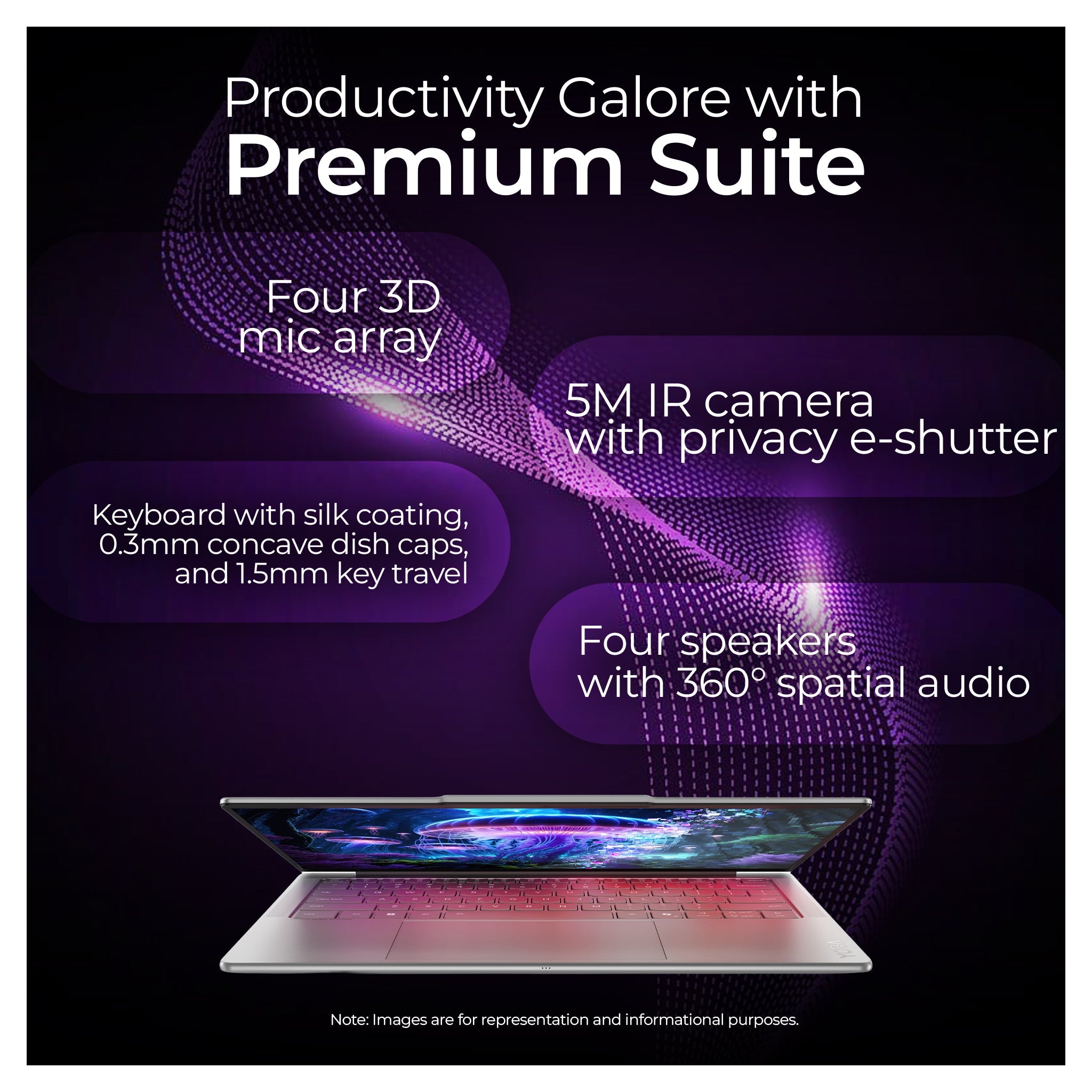Lenovo Slim 7i Aura Edition Laptop, Ultra 7 - 256V, 14" WUXGA Touch, Grey+Traix Mousepad - Hubitx