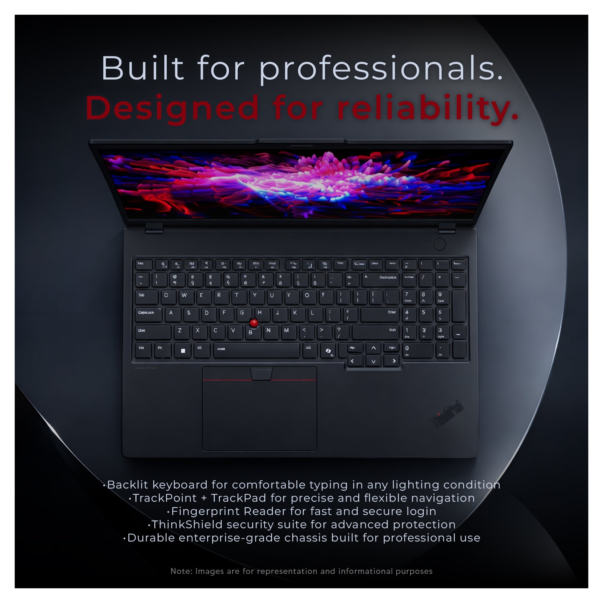 Lenovo ThinkPad P16 Gen 3 Mobil Workstation, Ultra 7 - 255HX, 16" WQUXGA, RTX PRO 2000, W11 Pro + Traix Mousepad - Hubitx