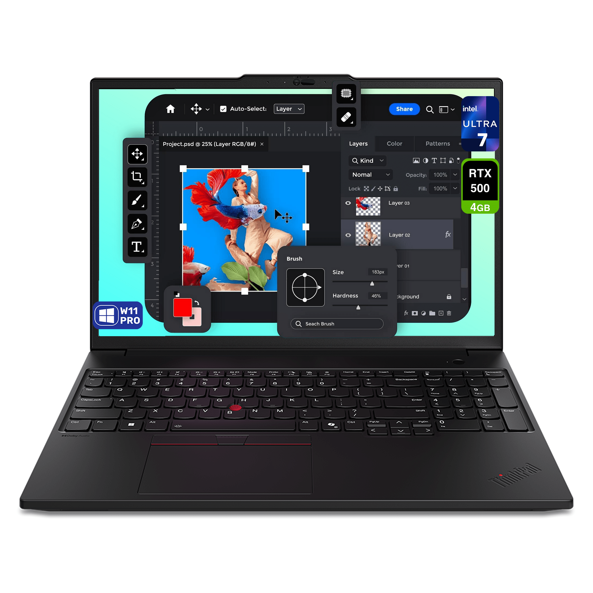Lenovo ThinkPad P16s Gen 3 Mobile Workstation – Ultra 7 165H, RTX 500, 16" WUXGA, W11 Pro (Used - Acceptable) - Hubitx