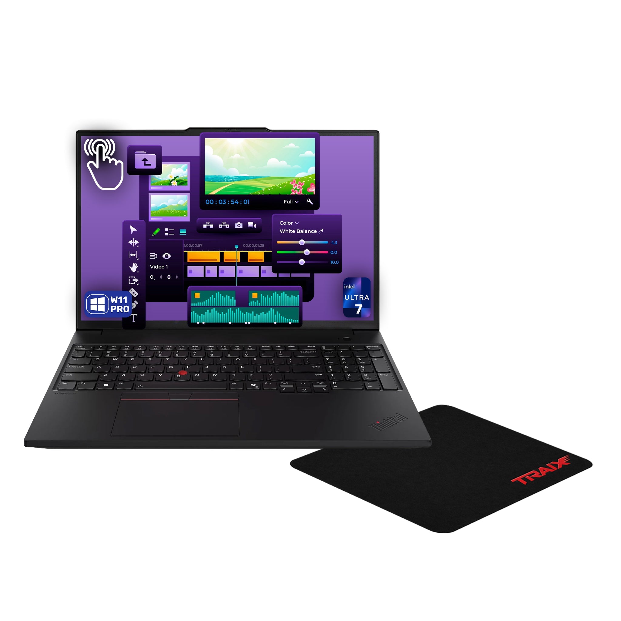 Lenovo ThinkPad P16s Mobile Workstation, Ultra 7 - 255H, 16" WQUXGA Touchscreen, W11 Pro + Traix Mousepad - Hubitx
