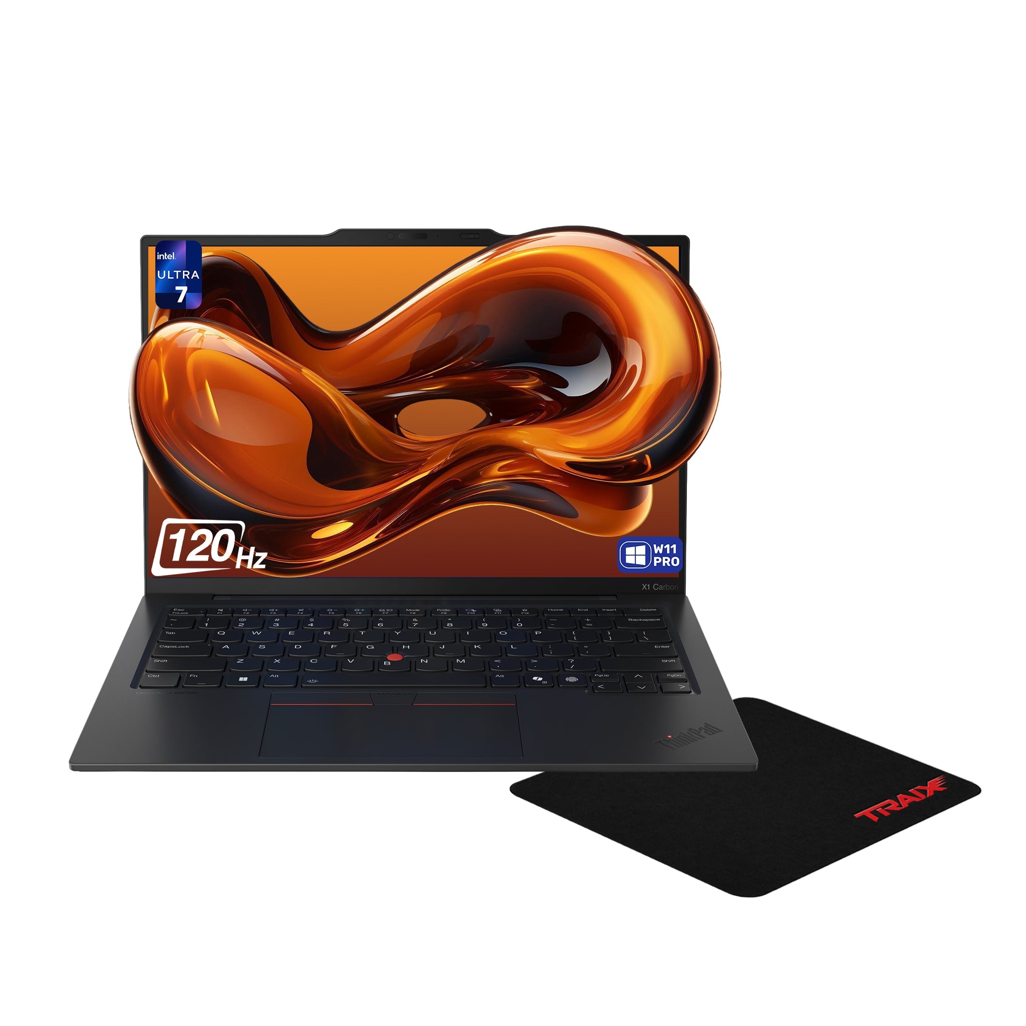 Lenovo ThinkPad X1 Carbon Gen 13 Laptop, Ultra 7 - 268V, 14" 2.8K OLED, W11 Pro + Traix Mousepad - Hubitx