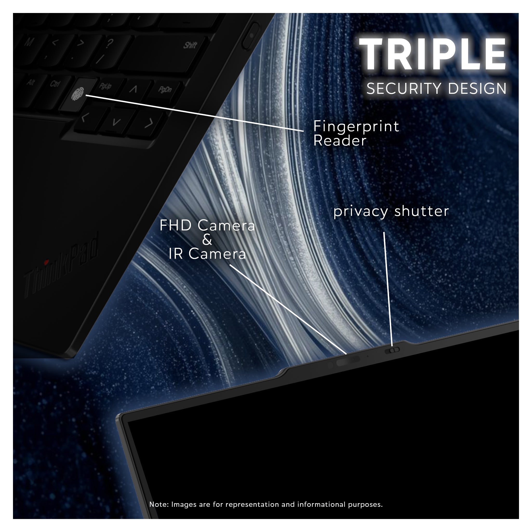 Lenovo ThinkPad X1 Carbon, Ultra 7 - 165U, 14" WUXGA Touch, W11 Pro, Black + Traix Mousepad - Hubitx