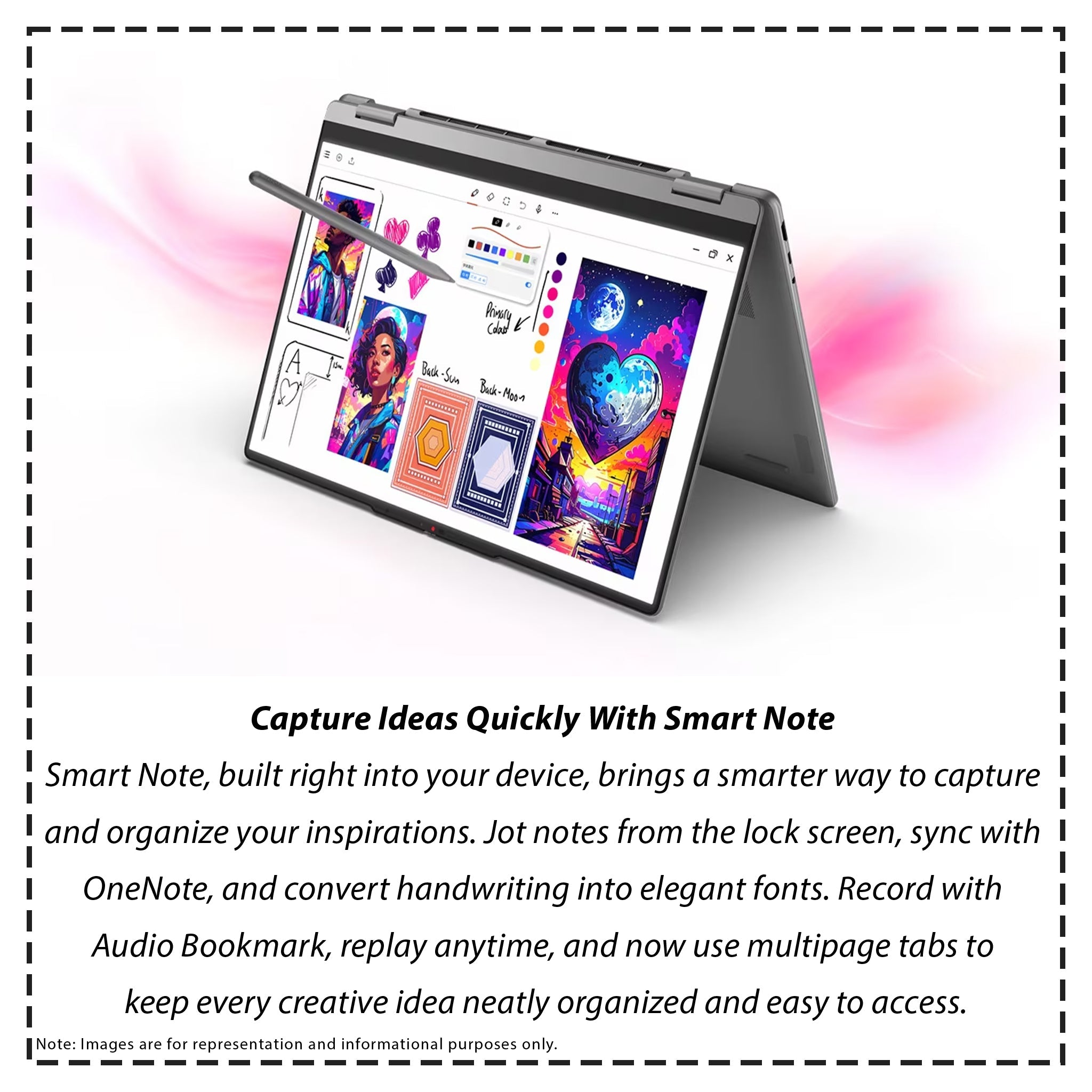 Lenovo Yoga 7i 2in1 Aura Edition Laptop, Intel Ultra 7 355, 16" WUXGA (1920x1200) Touchscreen, Integrated Graphics, W11 Pro - Hubitx