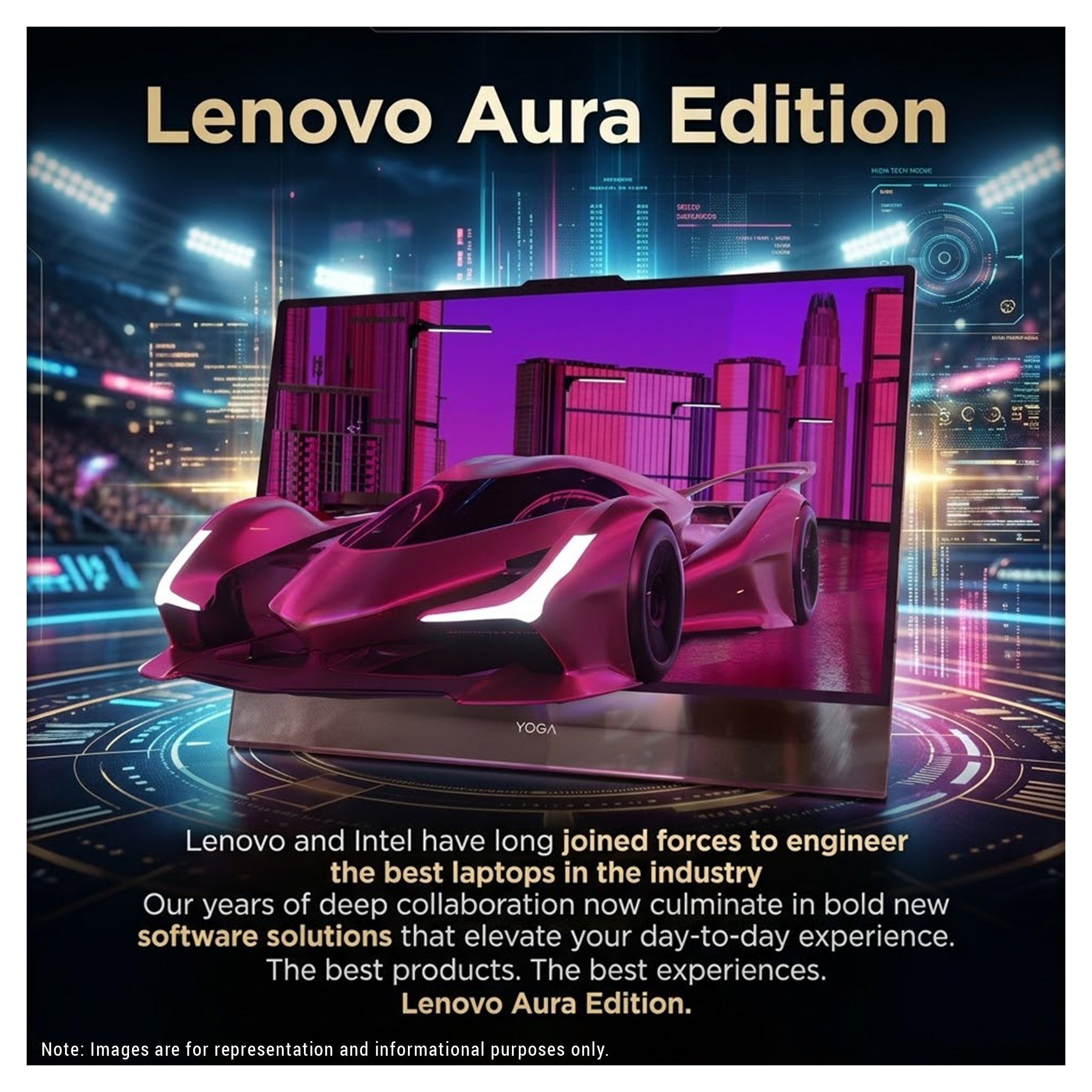 Lenovo Yoga i Aura Edition AIO, Ultra X7-358H, 31.5" UHD, Wireless Keyboard+Wireless Mouse+Traix MousePad - Hubitx