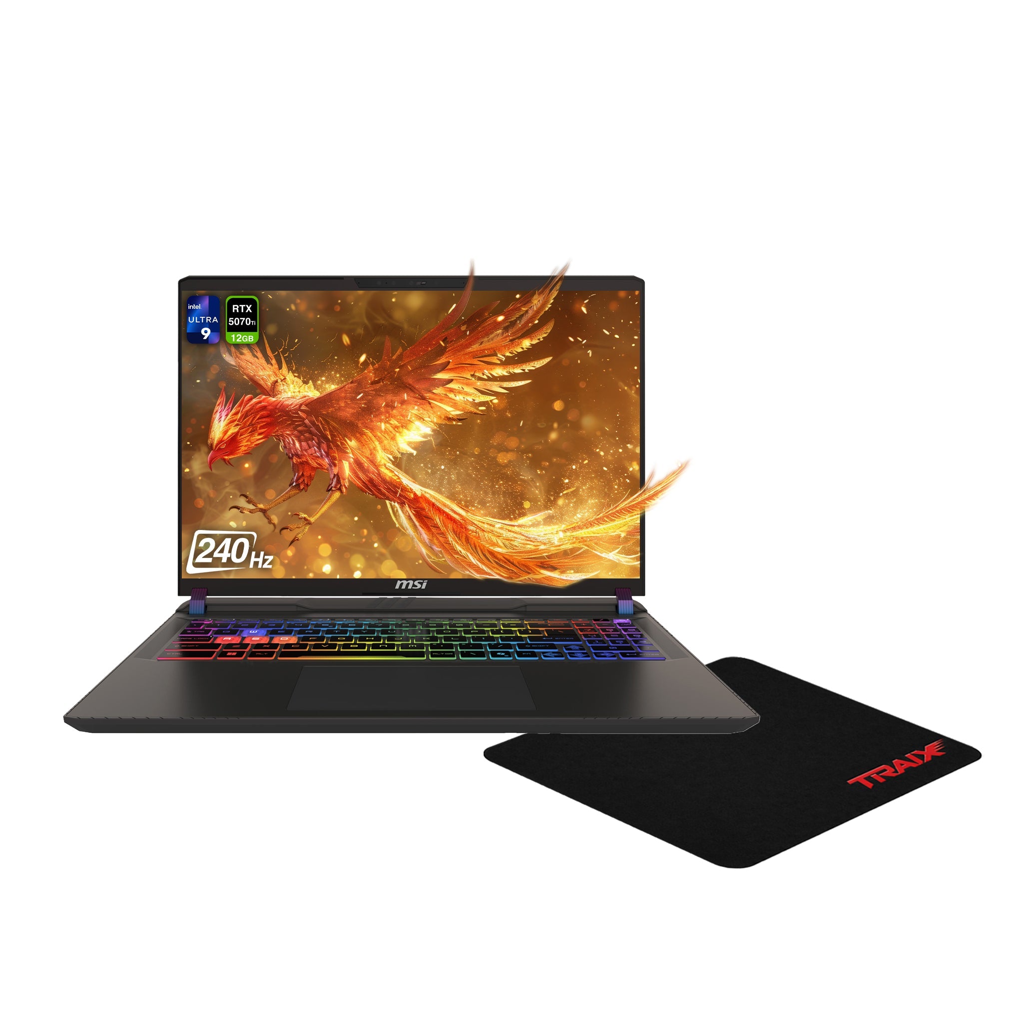 MSI Raider 18 HX Laptop, Ultra 9 - 285HX, 18" QHD+ 240Hz, RTX 5070Ti + Traix Mousepad - Hubitx