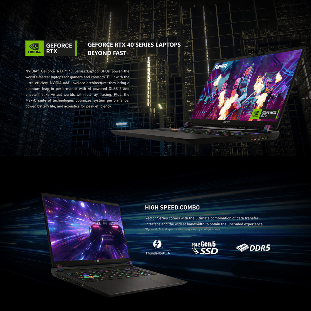 MSI Vector GP68HX Gaming Laptop – i9 - 12900H, RTX 4080 12GB, 16" FHD+ 144Hz - Hubitx