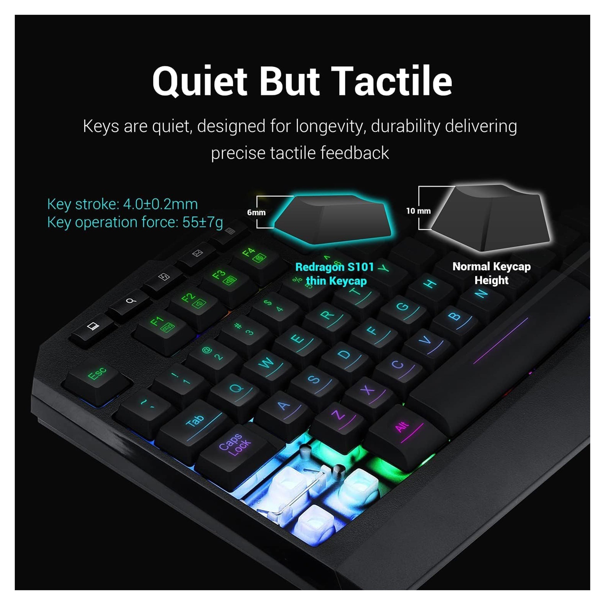 Redragon S101 Gaming Keyboard & M601 Mouse Combo – RGB Backlit Gaming Set - Hubitx
