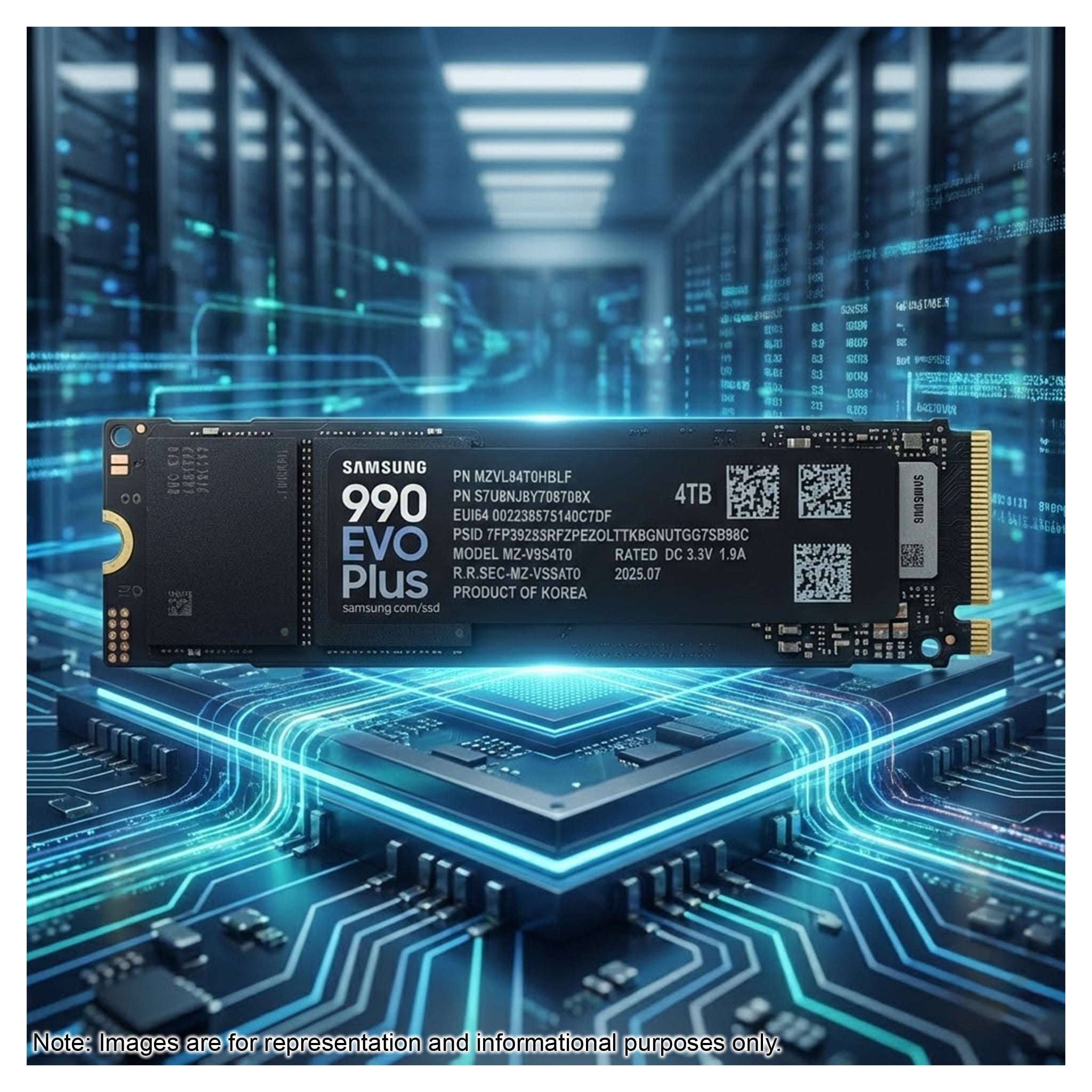 Samsung 990 EVO Plus SSD 4TB, PCIe Gen4, Gen5, M.2 2280 (MZ - V9S4T0B/AM) - Hubitx