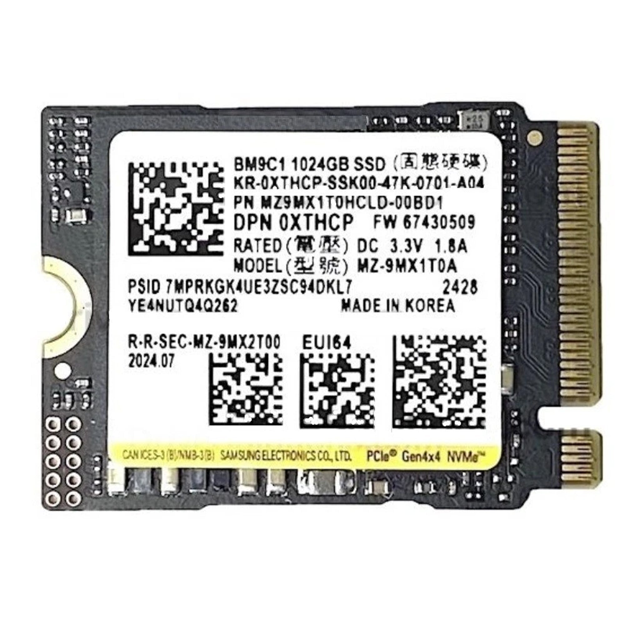 Samsung BM9C1 1024GB (2230) Solid State Drive SSD SMZ9MX1T0HCLD - 00BD1 - Hubitx