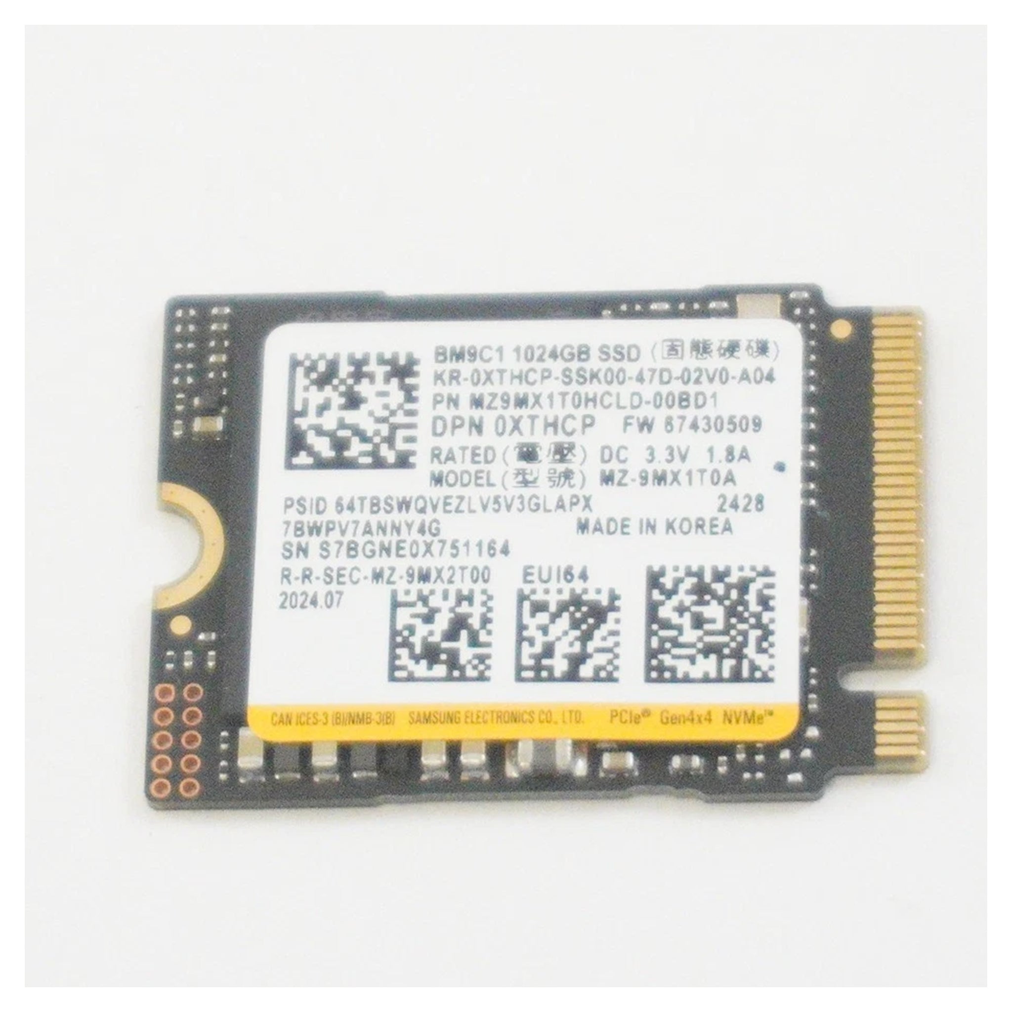 Samsung BM9C1 1024GB (2230) Solid State Drive SSD SMZ9MX1T0HCLD - 00BD1 - Hubitx