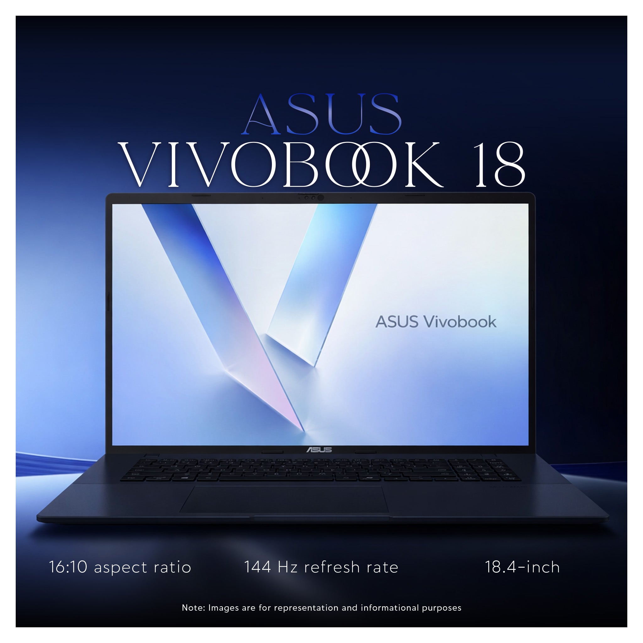Asus Vivobook Copilot+ Laptop, AMD Ryzen 7-260, 32 GB DDR5 RAM, 1 TB PCIe SSD, 18" WUXGA (1920x1200) 144Hz Display, AMD Radeon Graphics, Backlit Keyboard, W11 Home, Quiet Blue + Traix MousePad Outlet - Resim 2