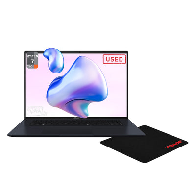 Asus Vivobook Copilot+ Laptop, AMD Ryzen 7-260, 32 GB DDR5 RAM, 1 TB PCIe SSD, 18" WUXGA (1920x1200) 144Hz Display, AMD Radeon Graphics, Backlit Keyboard, W11 Home, Quiet Blue + Traix MousePad Outlet - Resim 1