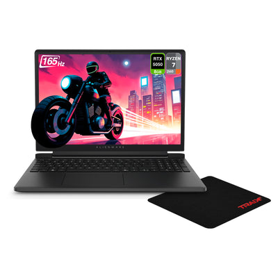 Alienware 15 Gaming Laptop, AMD Ryzen 7-260, 16 GB DDR5 RAM, 1 TB PCIe SSD, 15.3" WUXGA (1920x1200) 165Hz, Nvidia G-Force RTX 5050, RGB Backlit Keyboard, W11 Home, Black + Traix MousePad - Resim 1