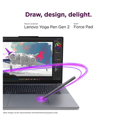 Lenovo Pro 9i  Laptop, Intel Ultra 9-386H, 32 GB LPDDR5X RAM, 1 TB PCIe SSD, 16" 3.2K (2560x1660) OLED Touchscreen, Nvidia G-Force RTX 5060, Backlit Keyboard, W11 Home, Gray, Pen Gen 2+Traix MousePad - Resim 3