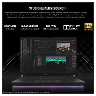 Asus ROG Strix SCAR 16 Gaming Laptop, Intel Ultra 9-275HX, 32 GB DDR5 RAM, 2 TB PCIe SSD, 16" WQXGA (2560x1600) 240Hz, Nvidia GeForce RTX 5090, RGB Backlit Keyboard, W11 Pro, Black+Traix MousePad - Resim 3