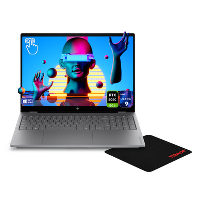 HP OmniBook X Laptop, Ultra 9 - 386H, 16" 2K (2048x1280) Touch, RTX 5050+Traix MousePad