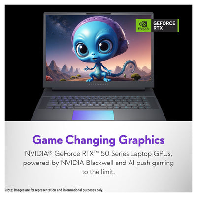 Alienware 16 Area 51 Gaming Laptop, Intel Ultra 9 275HX, 32 GB DDR5 RAM, 1 TB PCIe SSD, 16" WQXGA (2560x1600) 240Hz, NVIDIA G-Force RTX 5070Ti, Backlit Keyboard, W11 Home, Liquid Teal+Traix MousePad - Hubitx