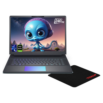 Alienware 16 Area 51 Gaming Laptop, Intel Ultra 9 275HX, 32 GB DDR5 RAM, 1 TB PCIe SSD, 16" WQXGA (2560x1600) 240Hz, NVIDIA G-Force RTX 5070Ti, Backlit Keyboard, W11 Home, Liquid Teal+Traix MousePad - Hubitx