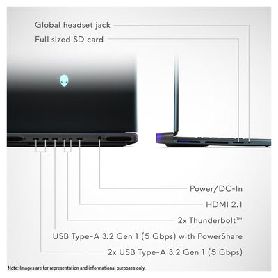 Alienware 16 Area 51 Gaming Laptop, Intel Ultra 9 275HX, 32 GB DDR5 RAM, 1 TB PCIe SSD, 16" WQXGA (2560x1600) 240Hz, NVIDIA G-Force RTX 5070Ti, Backlit Keyboard, W11 Home, Liquid Teal+Traix MousePad - Hubitx