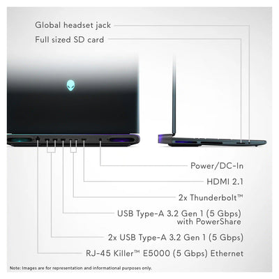Alienware Area 51 Gaming Laptop, Ultra 9-275HX, 16" (2560x1600), RTX 5070Ti, W11 Home, Liquid Teal +Traix MousePad - Hubitx
