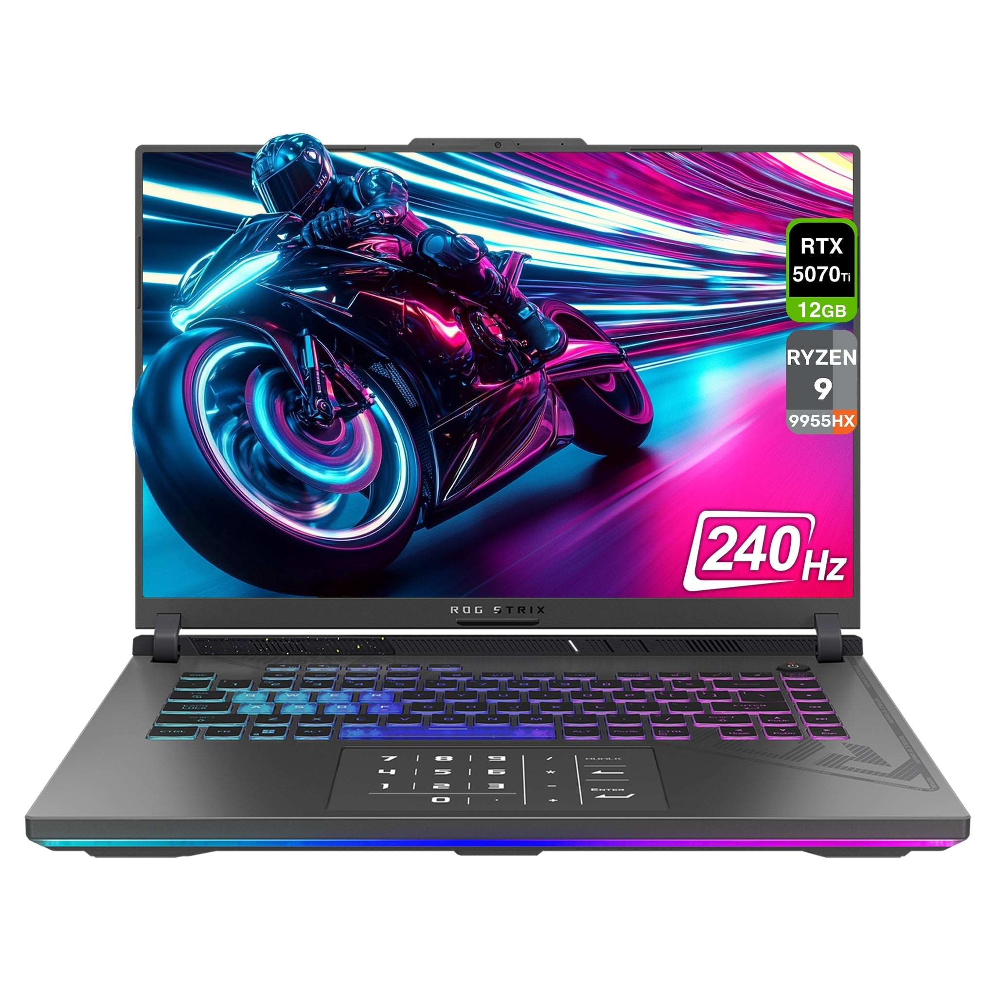 ASUS ROG Strix G16 Gaming Laptop, Ryzen 9 - 9955HX, 16" 2.5K (2560x1600) RTX 5070Ti - Hubitx