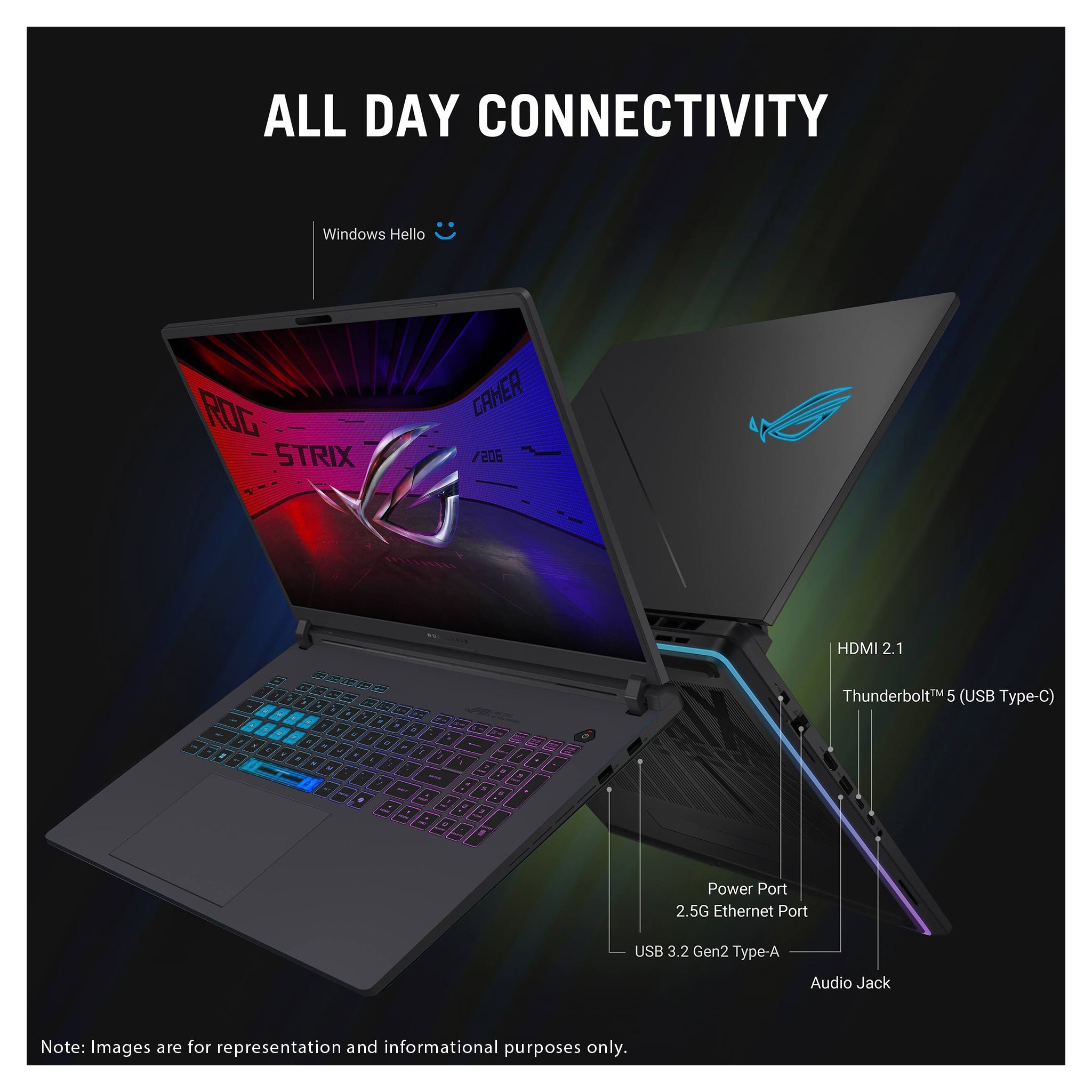 Asus ROG Strix G18 Gaming Laptop, Ultra 9-275HX, 18" 2.5K, RTX 5080,Traix MousePad - Hubitx