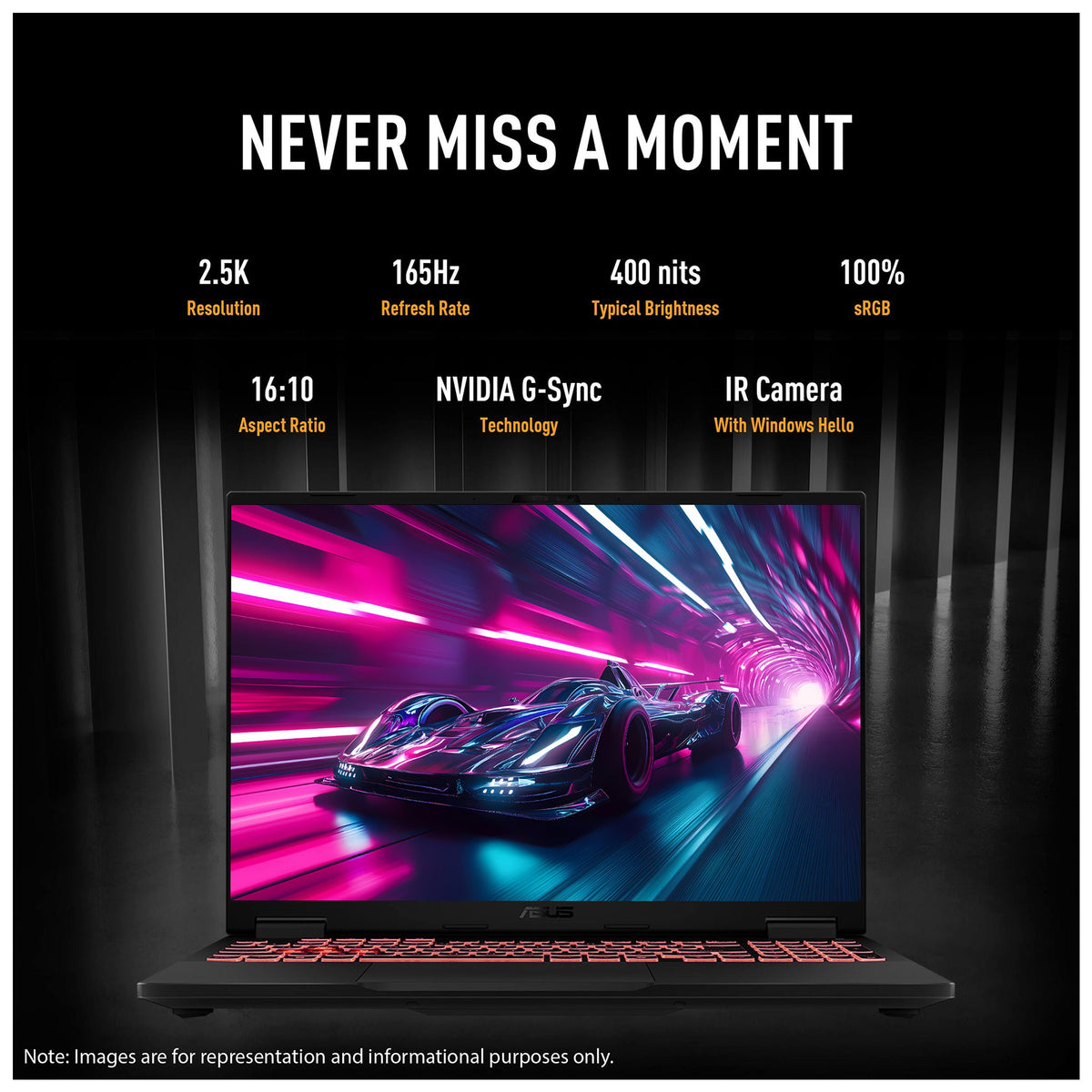 Asus TUF A16 Gaming Laptop, Ryzen 9-8940HX, 16" WUXGA G-Force RTX 5070, 1-Zone RGB Backlit, W11 Home + Traix MousePad - Hubitx