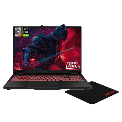 Asus TUF Gaming A16 Gaming Laptop, Ryzen 7 260, 16" 165Hz, RTX 5060, Gray+Traix MousePad - Hubitx