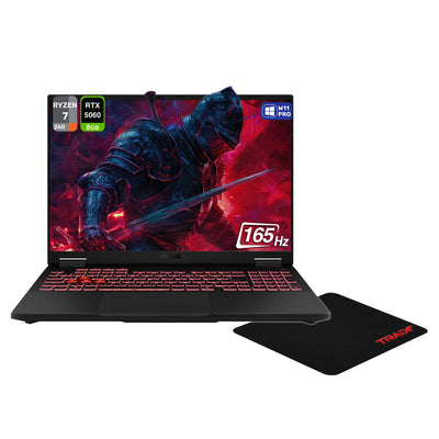 Asus TUF Gaming A16 Gaming Laptop, Ryzen 7 260, 16" 165Hz, RTX 5060, Gray+Traix MousePad - Hubitx