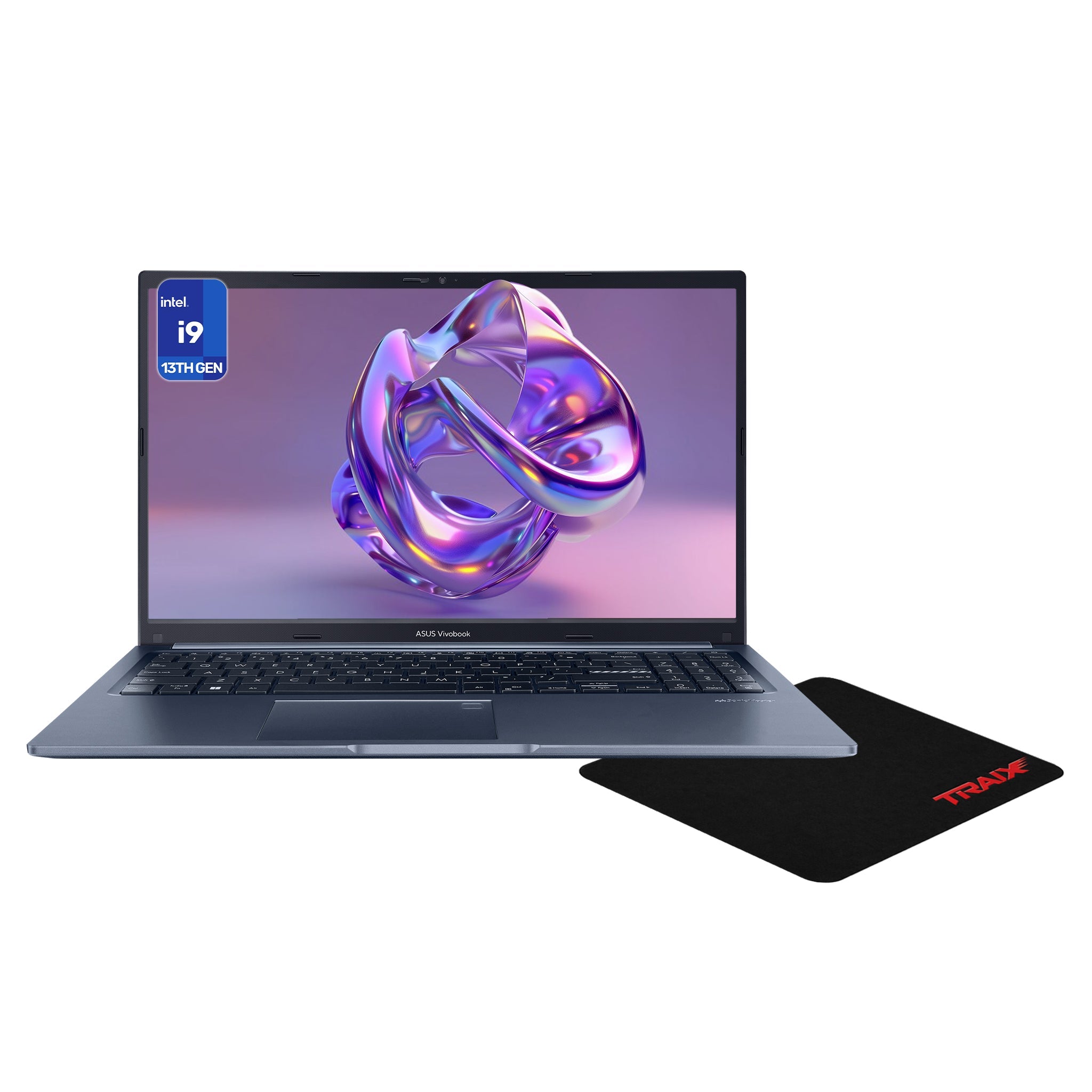 Asus Vivobook 15 Slim Laptop, i9-13900H, 15.6" FHD, + Traix MousePad - Hubitx