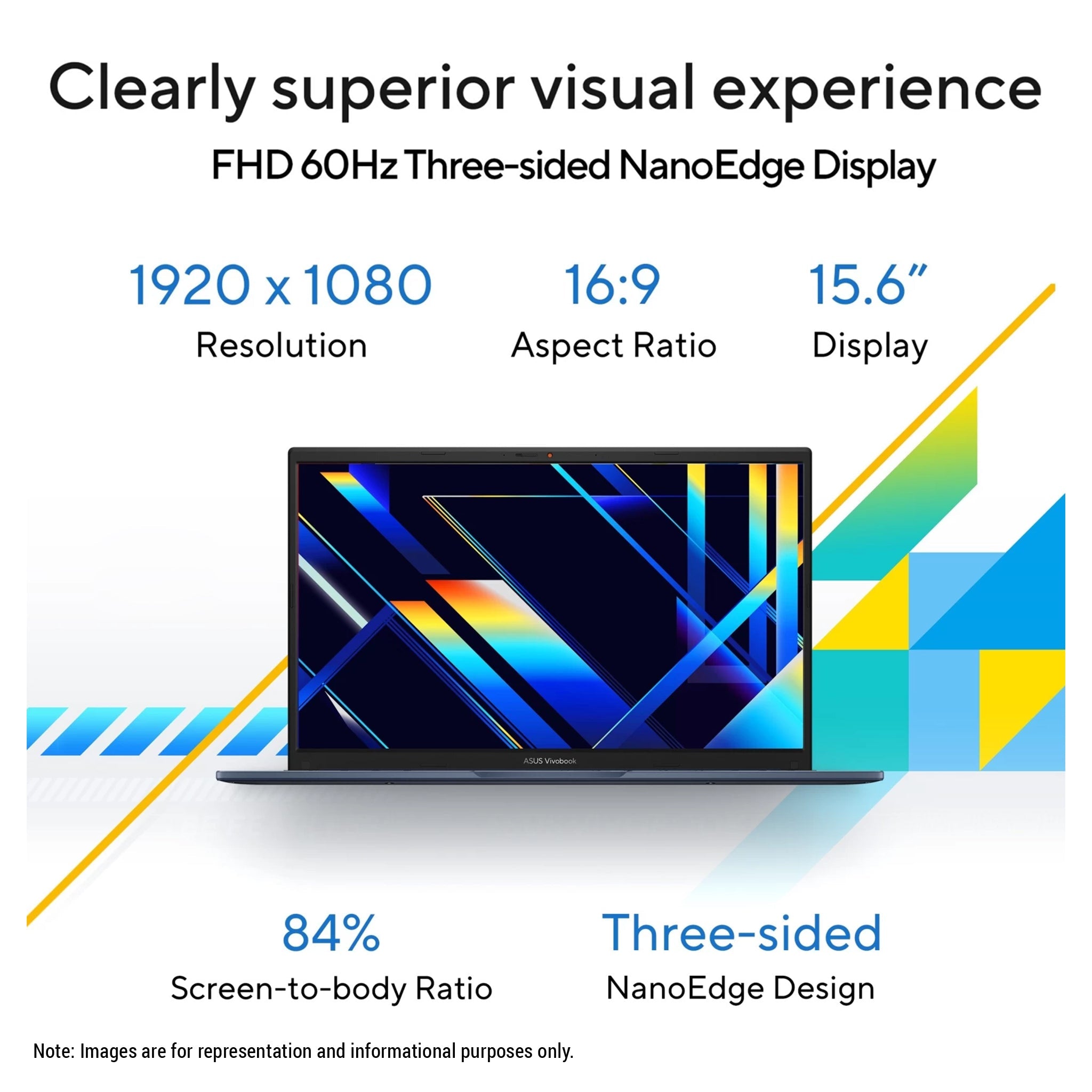 Asus Vivobook 15 Slim Laptop, i9-13900H, 15.6" FHD, + Traix MousePad - Hubitx