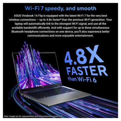 ASUS Vivobook Flip Copilot+ Laptop – Ultra 7 256V, 14" WUXGA OLED Touchscreen, Intel Arc Graphics - Hubitx