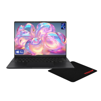 Asus Vivobook S14 Copilot+ Laptop, Ultra 7 - 258V, 14" WUXGA, Black + Traix MousePad - Hubitx